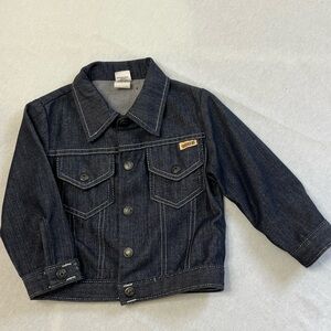 Vintage 1970s Sears Toughskins Dark Wash Blue Denim Trucker Jacket Gen X Size 4